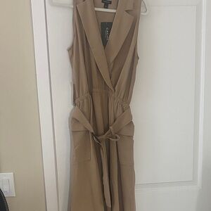 Cache Tan Sleeveless Wrap Dress